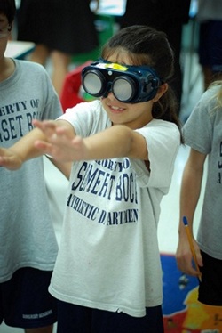 Child with goggles